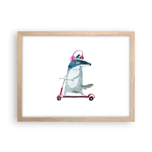 Een poster in een licht eiken lijst - Badger vreugde - 40x30 cm