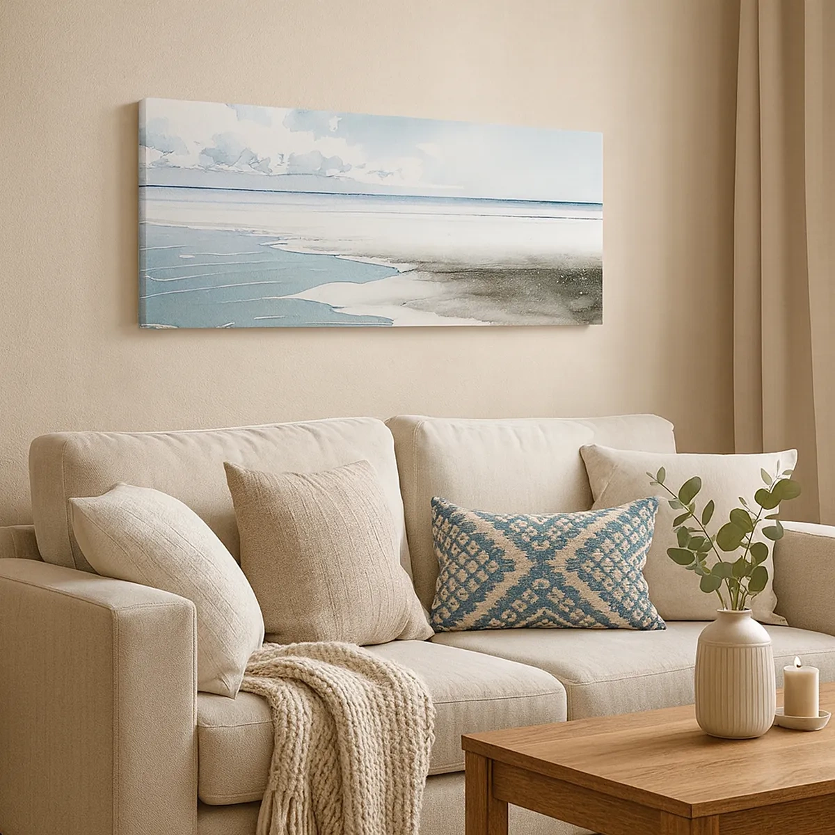 Schilderen op canvas - Zachte vloed - 30x30 cm