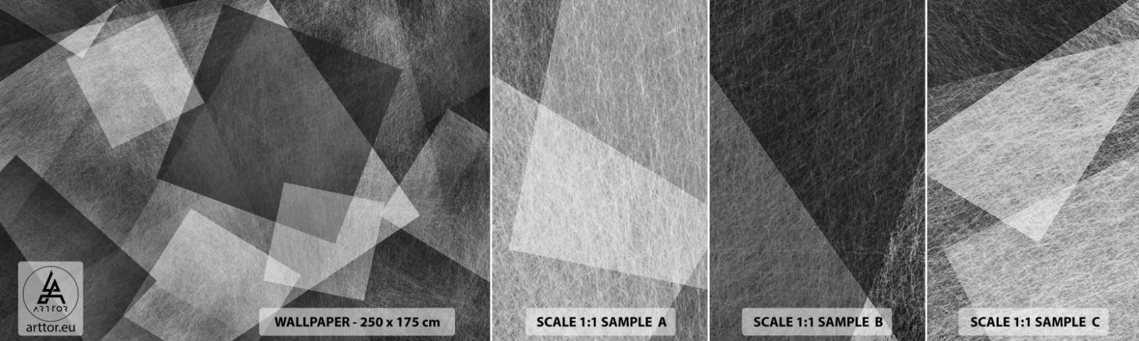 Fotobehang Staaltje Standard Eco - Het eeuwige symbool van duurzaamheid en orde - Abstractie, Deel, Zwart en wit - 100x30 cm