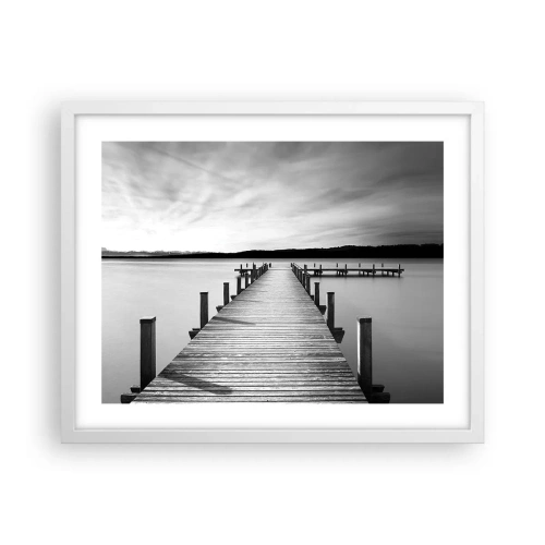 Poster in een witte lijst - Bij de waterput - vrede - 50x40 cm