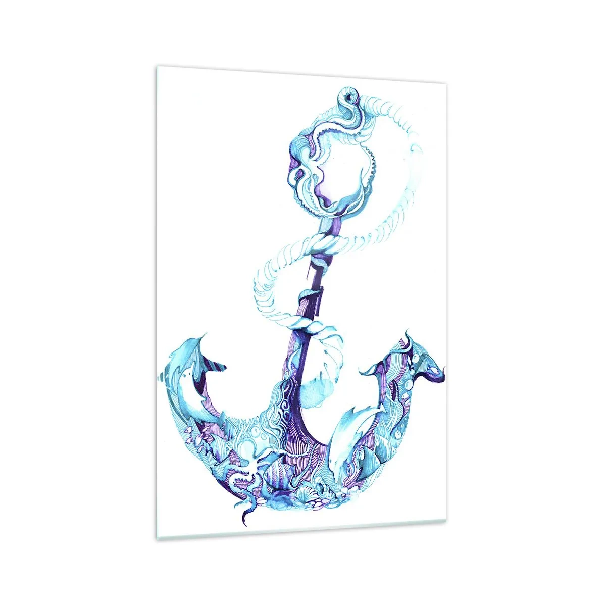 Schilderen op glas - De vertrouweling van de geheimen van de zee - 70x100 cm