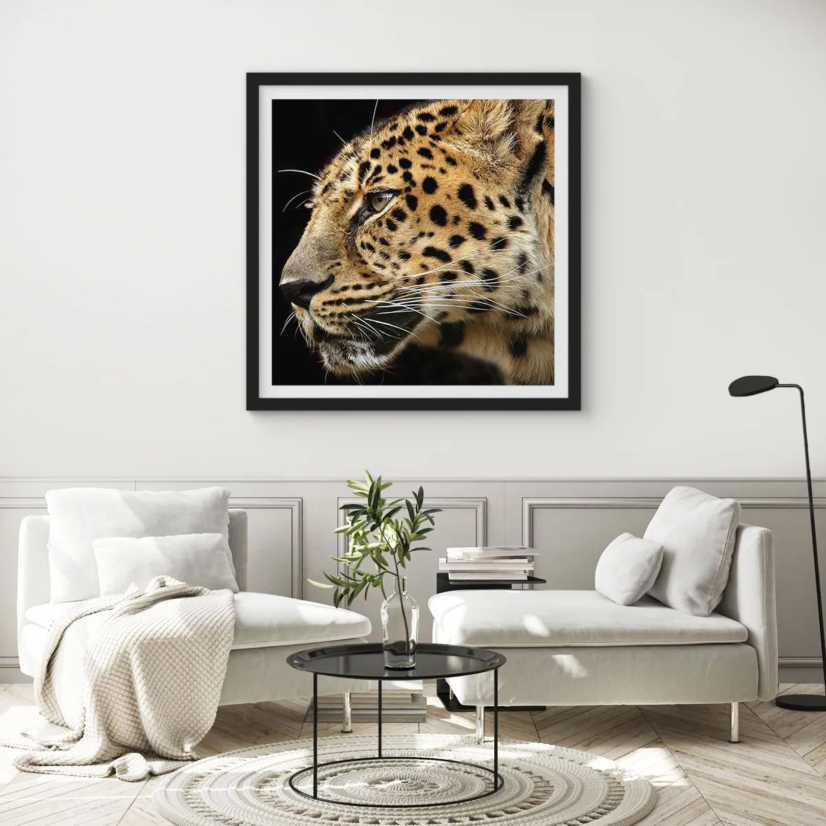 Poster in een zwarte lijst - Rustig, gefocust, klaar - 60x60 cm