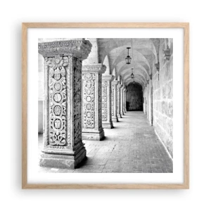 Een poster in een licht eiken lijst - En waar naar toe….? - 50x50 cm