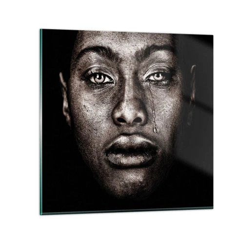 Schilderen op glas - een traan - 30x30 cm