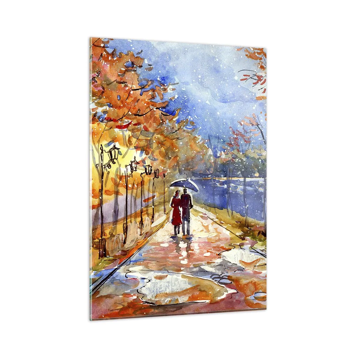 Schilderen op glas - Samen tot de grens van de tijd - 50x70 cm