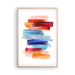 Een poster in een licht eiken lijst - Omhoog en omlaag - 61x91 cm