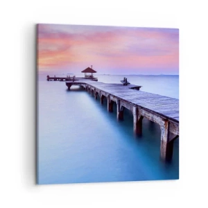 Schilderen op canvas - Een zee van rust tot aan de horizon - 50x50 cm