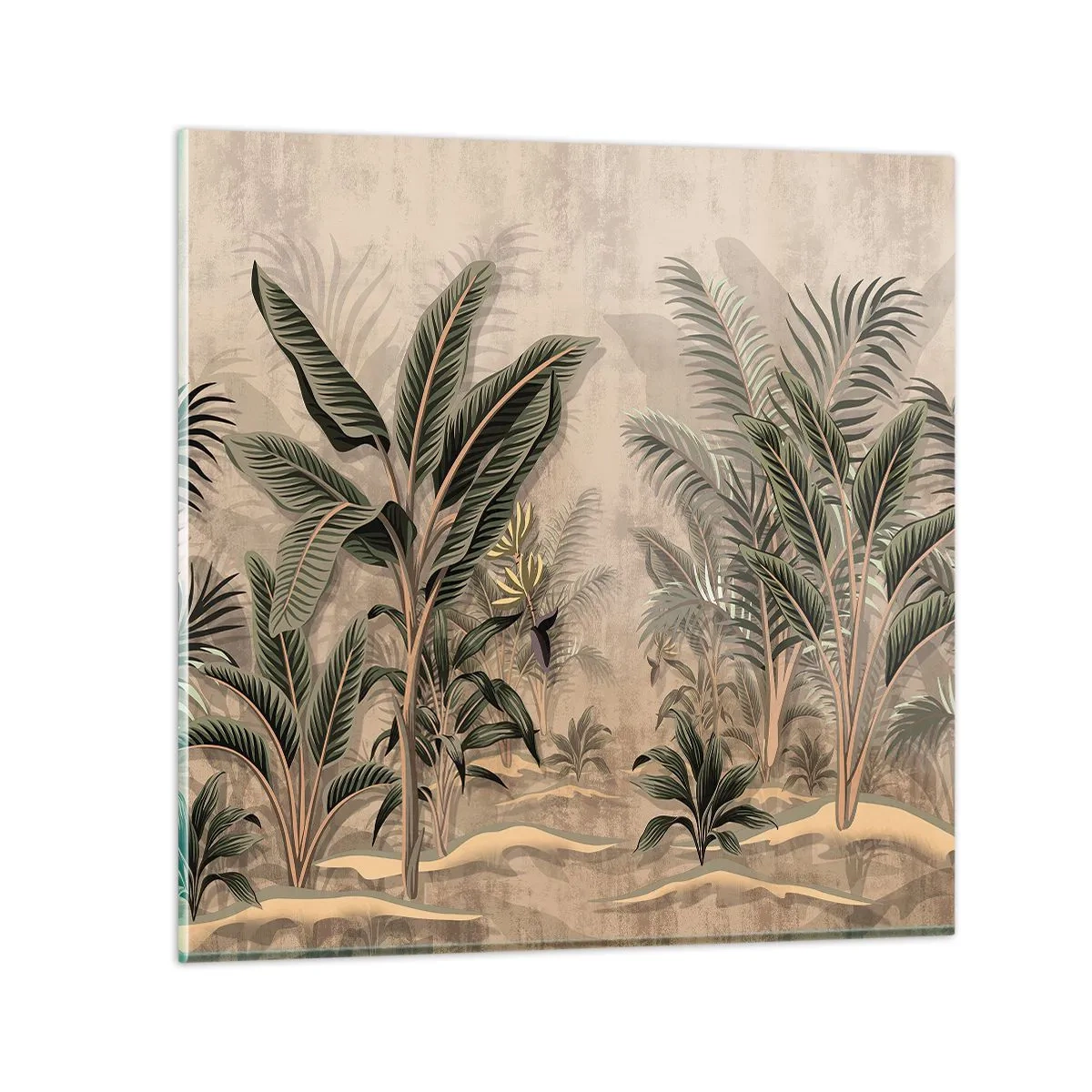 Schilderen op glas - Een gravure in koloniale stijl - 70x70 cm