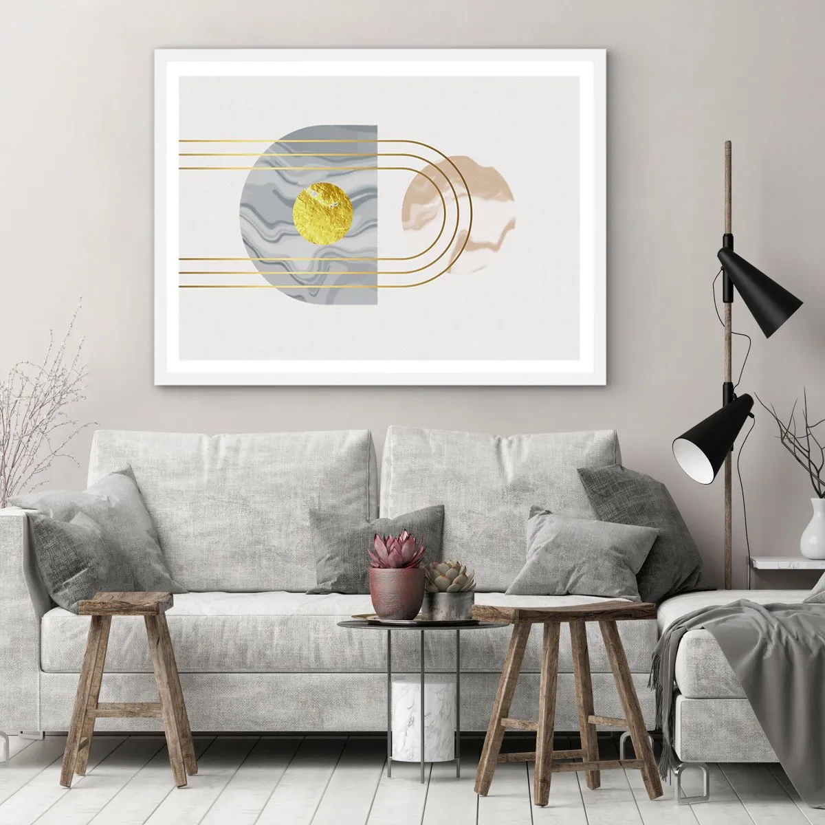 Poster in een witte lijst - Helderheid en schittering - 50x40 cm