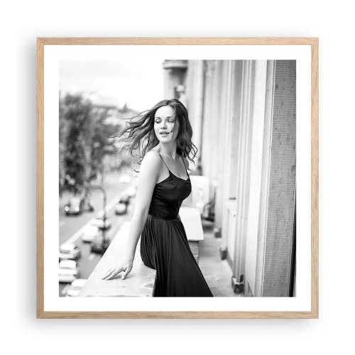 Een poster in een licht eiken lijst - Zeker een Parijzenaar - 60x60 cm