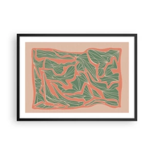 Poster in een zwarte lijst - De strijd tussen koraal en groen - 70x50 cm