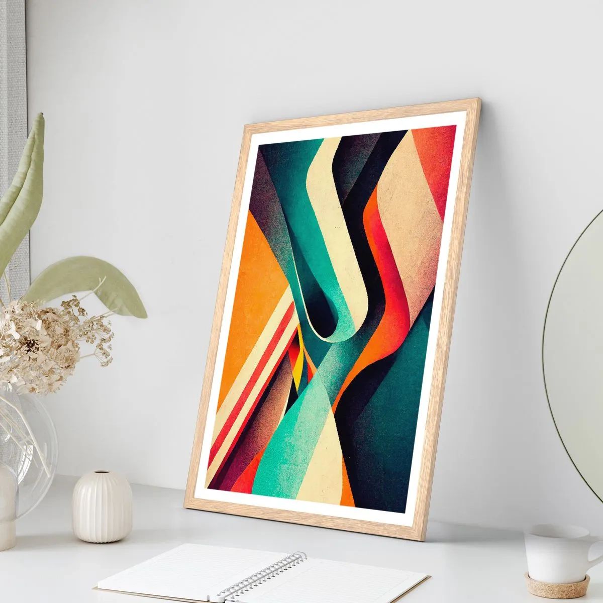 Een poster in een licht eiken lijst - Intensieve compositie - 70x100 cm