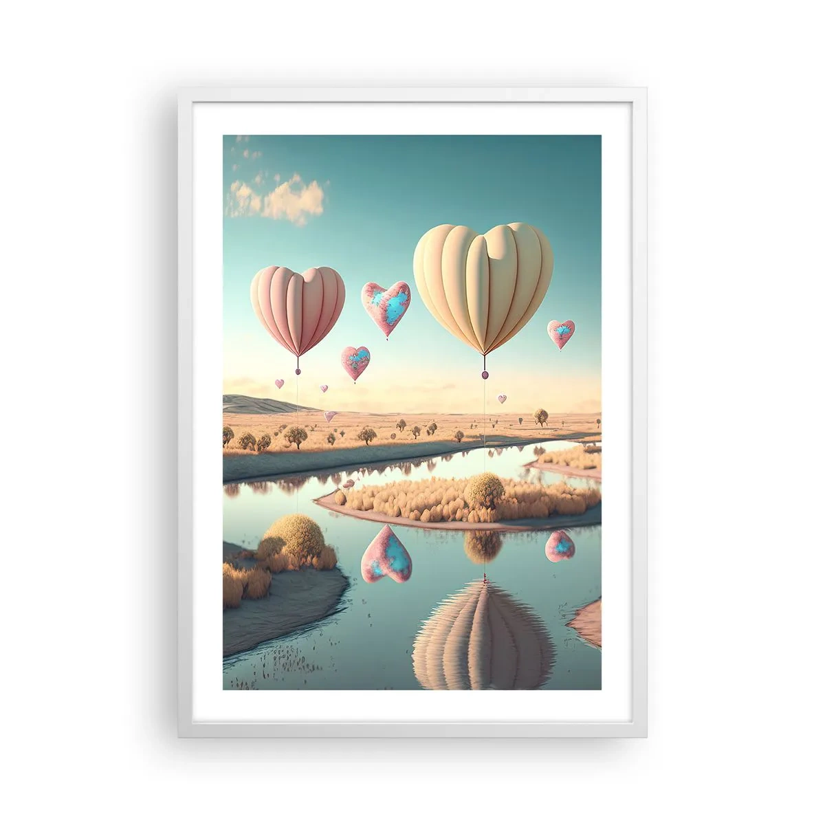 Poster in een witte lijst - Liefde laat je vliegen - 50x70 cm