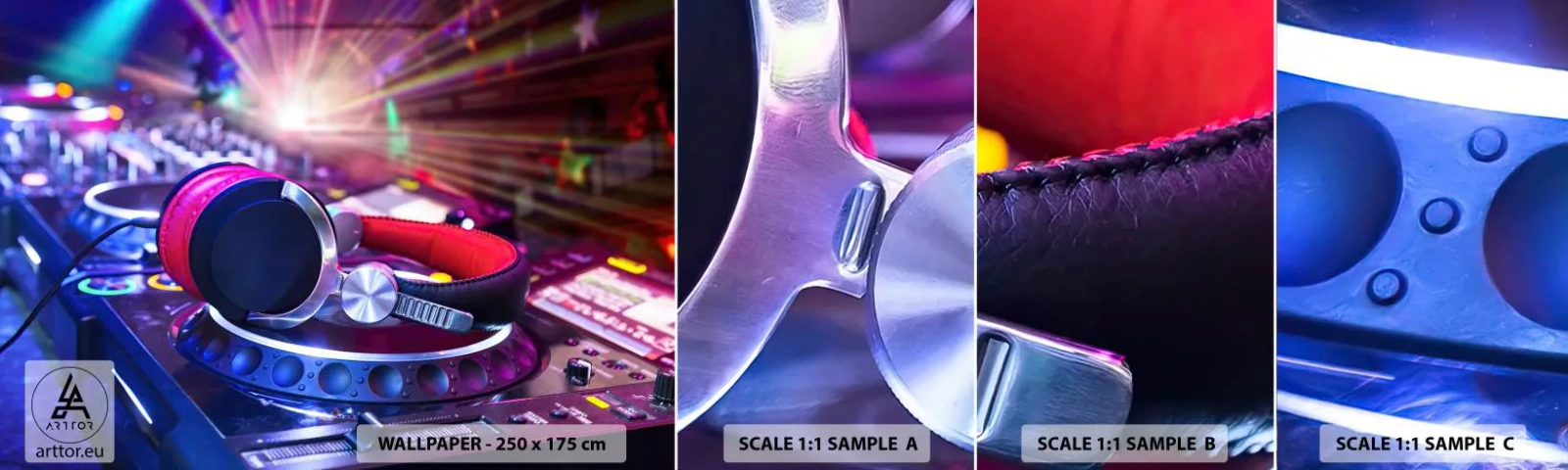 Fotobehang Monster Zelfklevend Deluxe Sticker - Het zal, het zal gebeuren - Muziek, Muziek studio, Koptelefoon - 100x30 cm