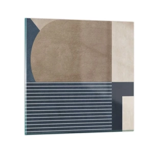 Schilderen op glas - Een compositie van eenvoud en rondheid - 40x40 cm