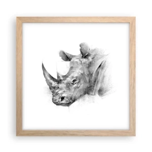 Een poster in een licht eiken lijst - Afrikaans portret - 30x30 cm