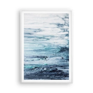Poster in een witte lijst - Blauwe ijspegels - 70x100 cm