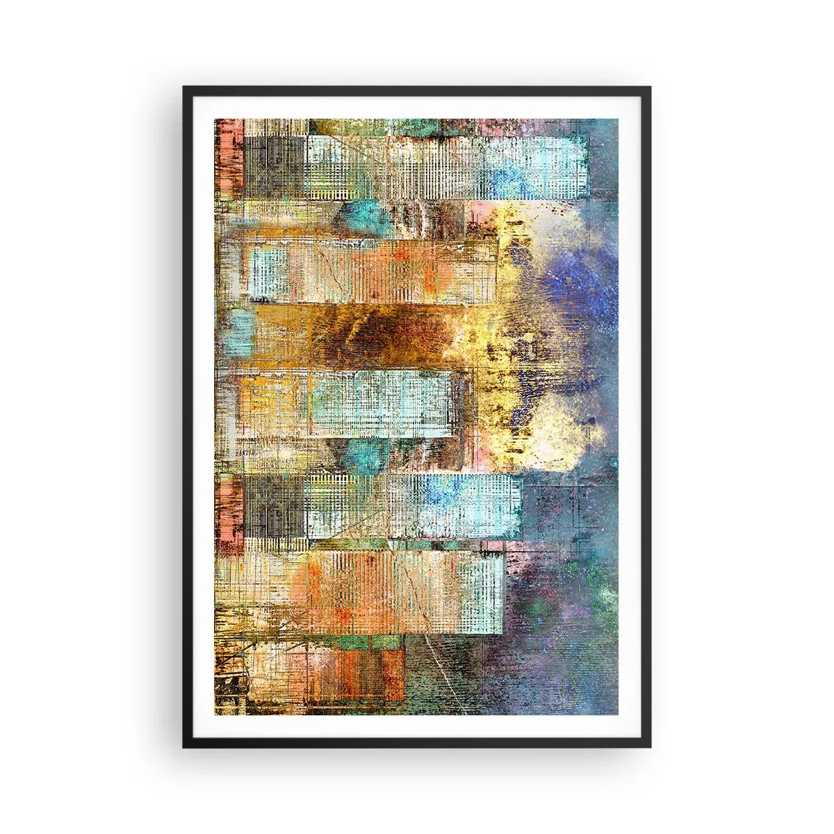 Poster in een zwarte lijst - Een zonnige metropool - 70x100 cm