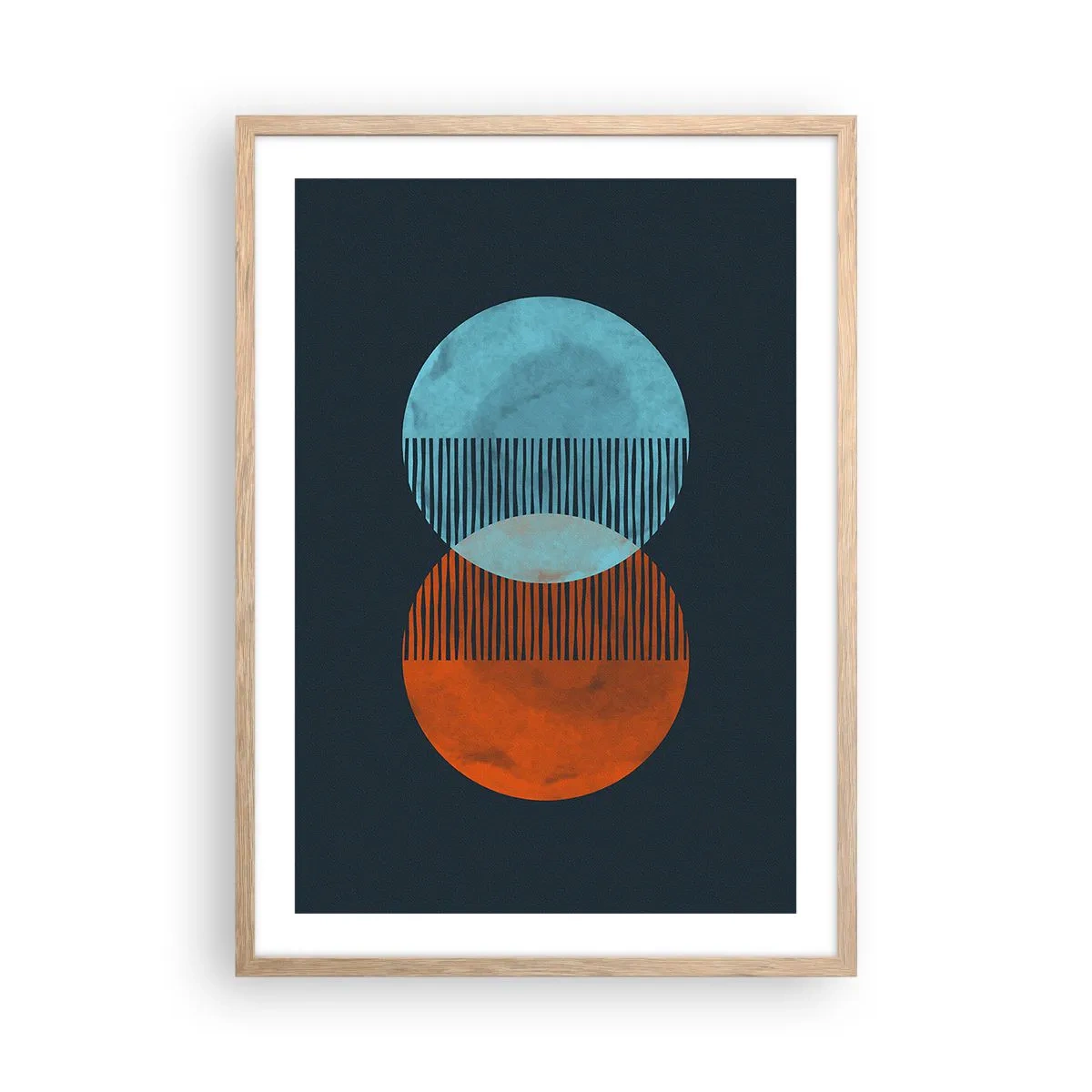 Een poster in een licht eiken lijst - Astronomische fantasie - 50x70 cm