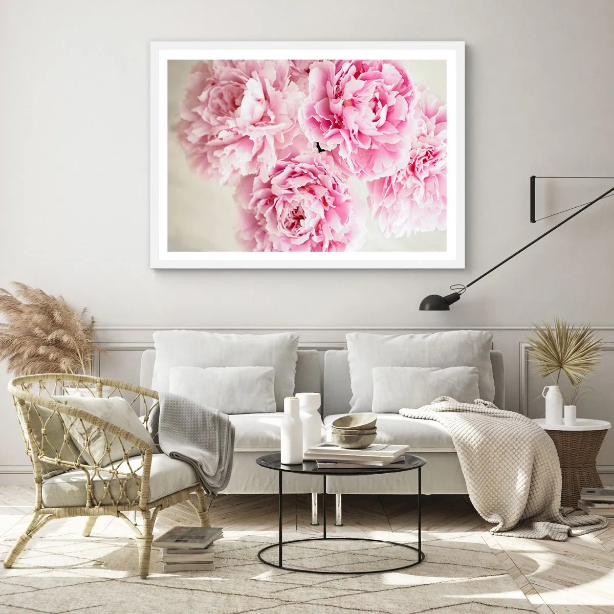 Poster in een witte lijst - In roze glamour - 91x61 cm