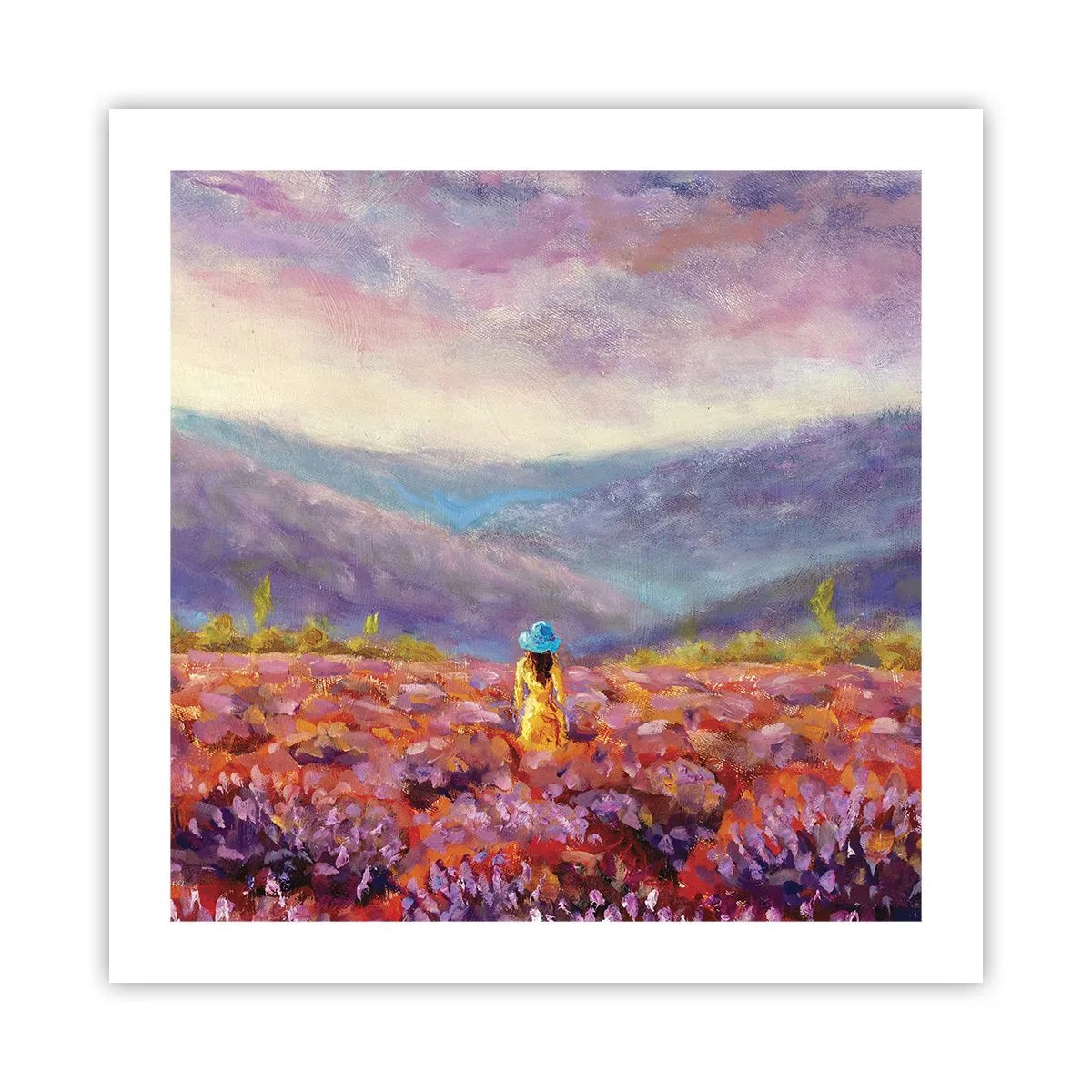 Poster - In een lavendelwereld - 50x50 cm