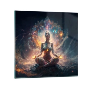 Schilderen op glas - Stroom van goede energie - 70x70 cm