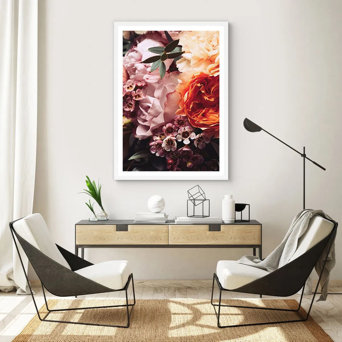 Poster in een witte lijst - Gehuld in schoonheid - 40x50 cm
