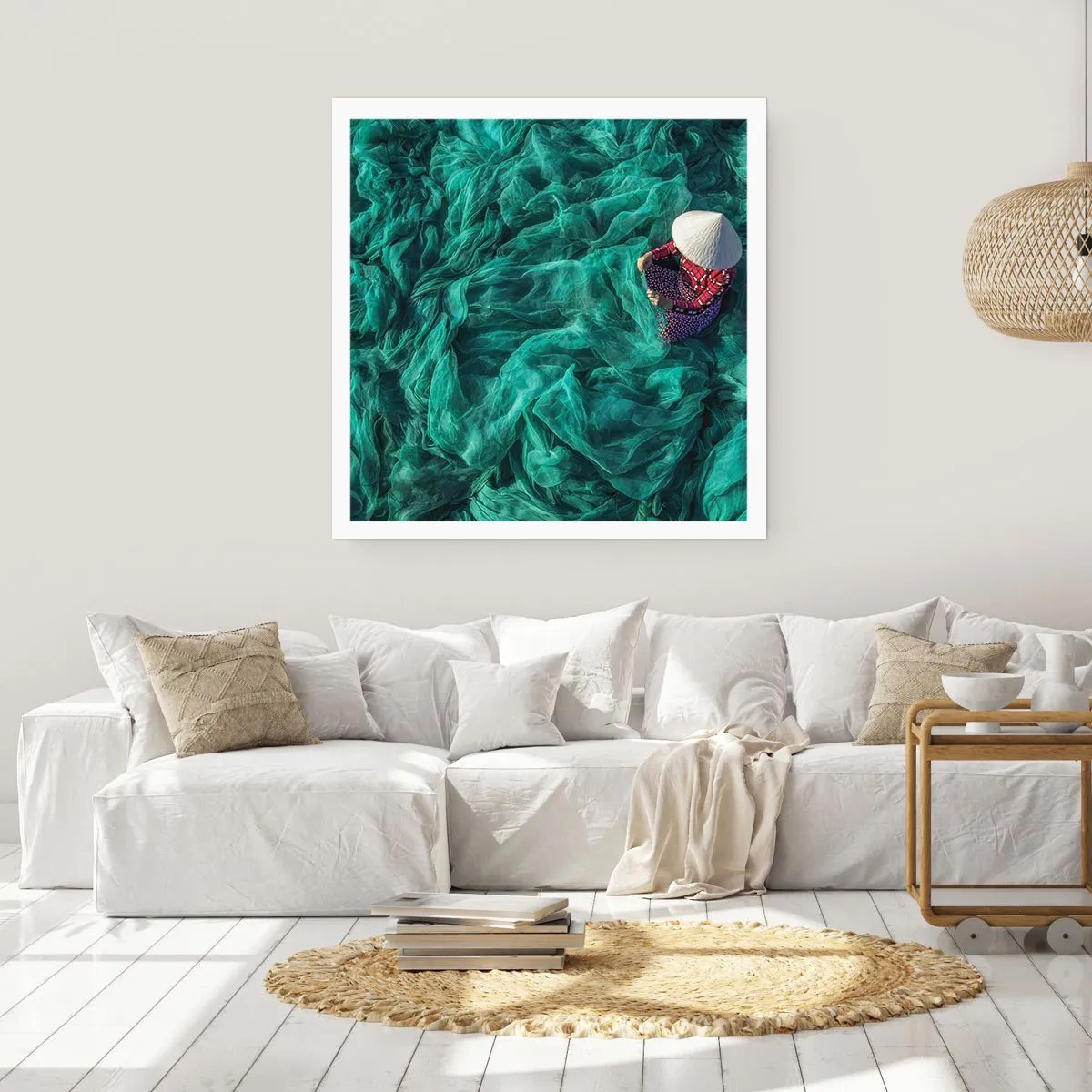 Poster - In een zee van netten - 50x50 cm