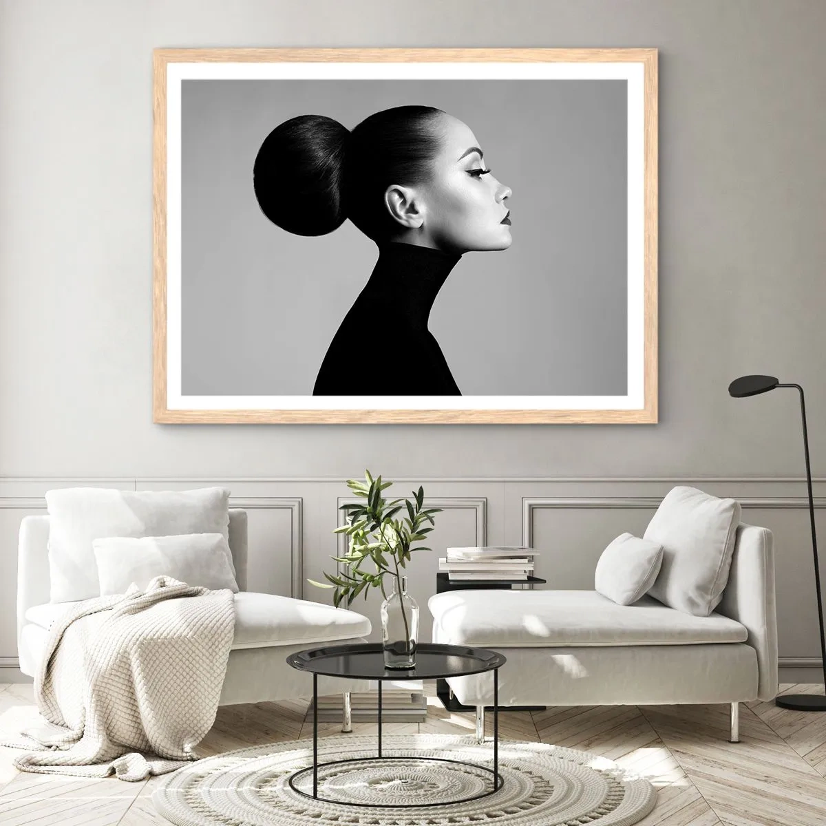 Een poster in een licht eiken lijst - Moderne Nefertiti - 100x70 cm