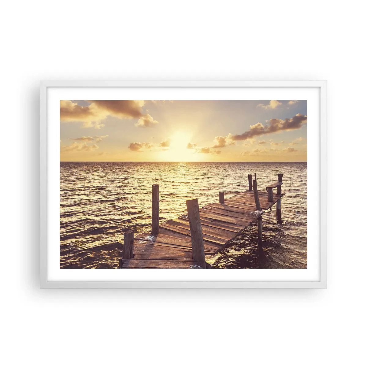 Poster in een witte lijst - Het gouden land van zachtheid - 70x50 cm