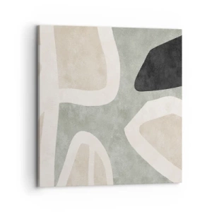 Schilderen op canvas - Compositie met een zwart motief - 70x70 cm