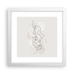 Poster in een witte lijst - Verstrikt in een omhelzing - 30x30 cm