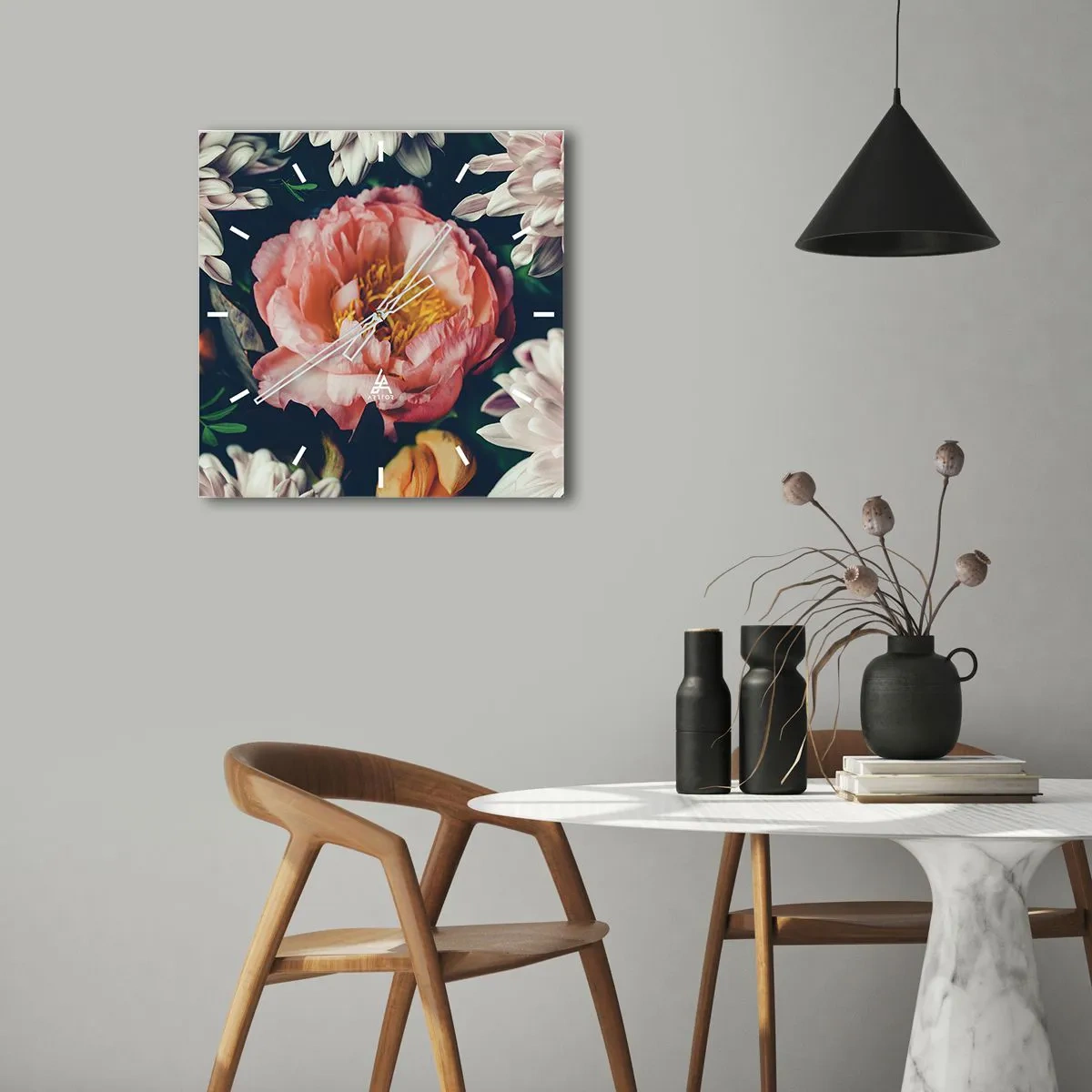 Wandklok - Klok - Met barokke pracht - 40x40 cm