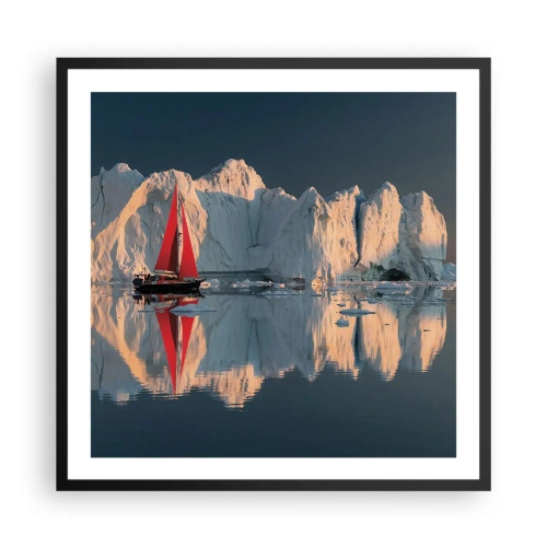 Poster in een zwarte lijst - Aan de rand van de wereld - 60x60 cm