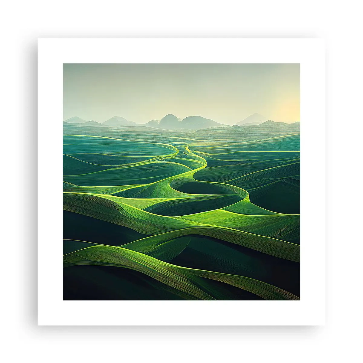 Poster - In de groene dalen - 40x40 cm
