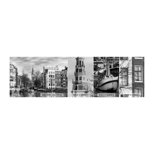 Fotobehang Staaltje Standard Eco - Amsterdamse sferen - Stad, Amsterdam, Architectuur - 100x30 cm