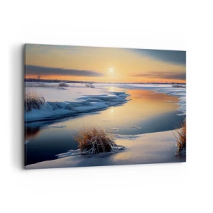 Schilderen op canvas - Winterse zonsondergang - 100x70 cm