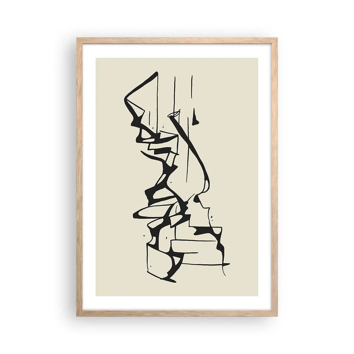 Een poster in een licht eiken lijst - Misschien een landschap - 50x70 cm