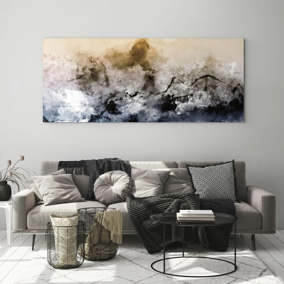 Schilderen op glas - Verdronken in een wolk van mist - 120x50 cm
