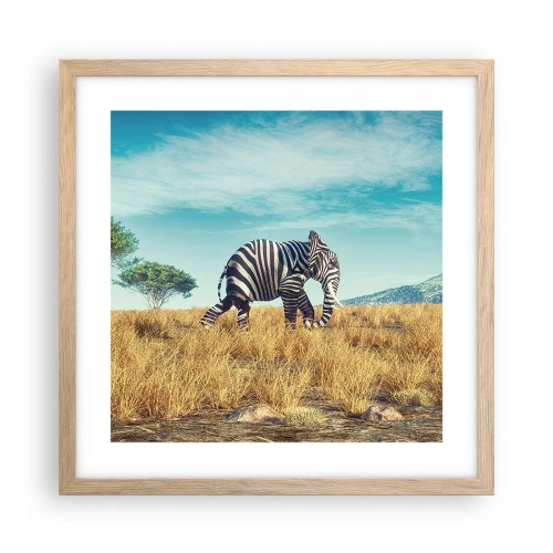 Een poster in een licht eiken lijst - Grijs is niet meer in de mode - 40x40 cm