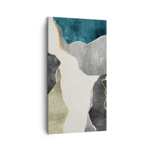 Schilderen op canvas - Mozaïekcompositie met gouddraad - 45x80 cm