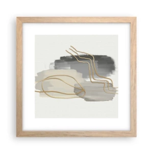 Een poster in een licht eiken lijst - Duur en beweging - 30x30 cm