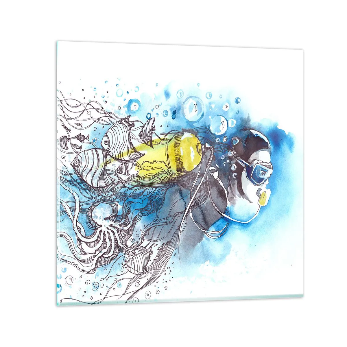 Schilderen op glas - Geweldig blauw - 30x30 cm