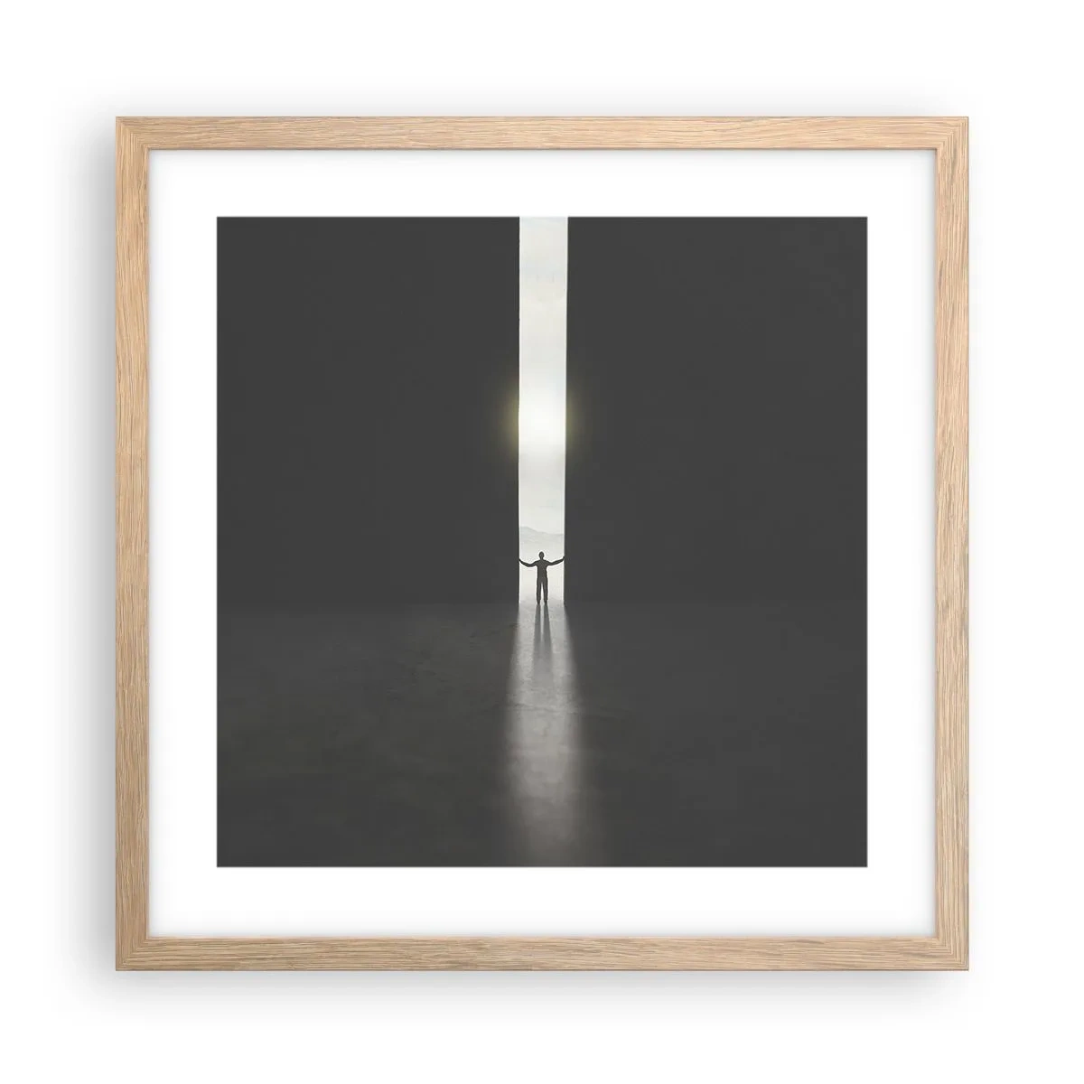 Een poster in een licht eiken lijst - Een stap naar een mooie toekomst - 40x40 cm