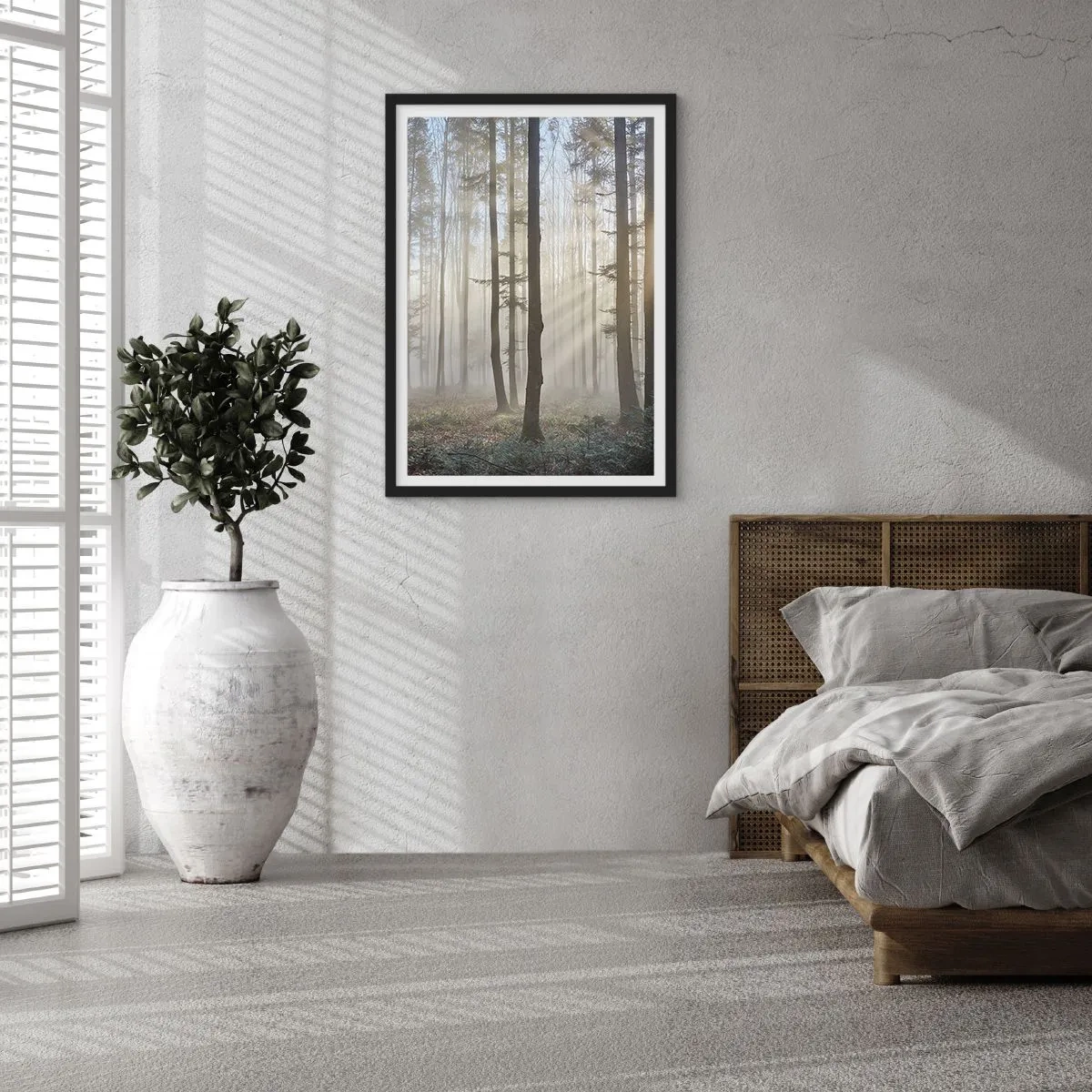 Poster in een zwarte lijst - De mist werd ook wakker - 30x40 cm