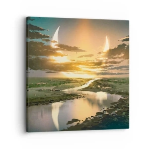 Schilderen op canvas - Ergens in een sterrenstelsel ver, ver weg - 30x30 cm