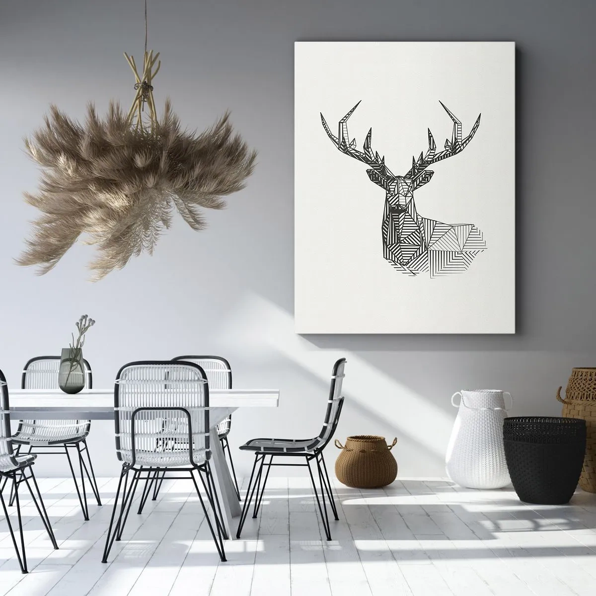 Schilderen op canvas - Een hert in kubistische stijl - 50x70 cm