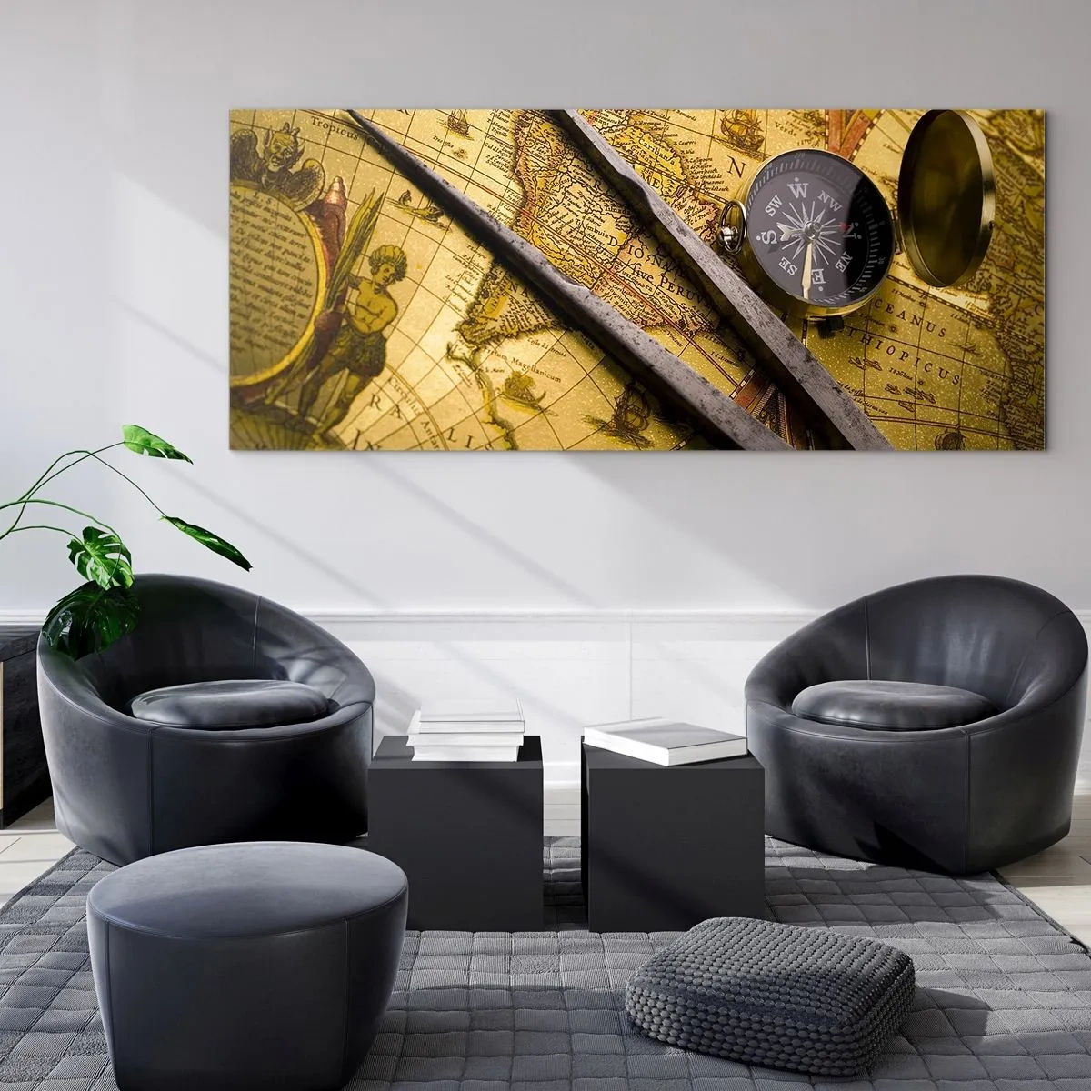 Schilderen op glas - Waar zijn deze schatten? - 120x50 cm