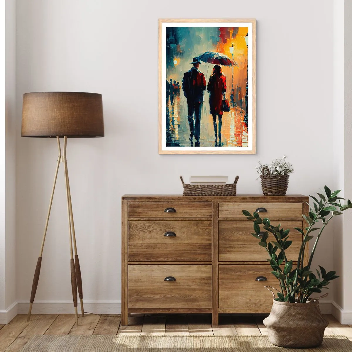 Een poster in een licht eiken lijst - Stedelijk love strory - 30x40 cm