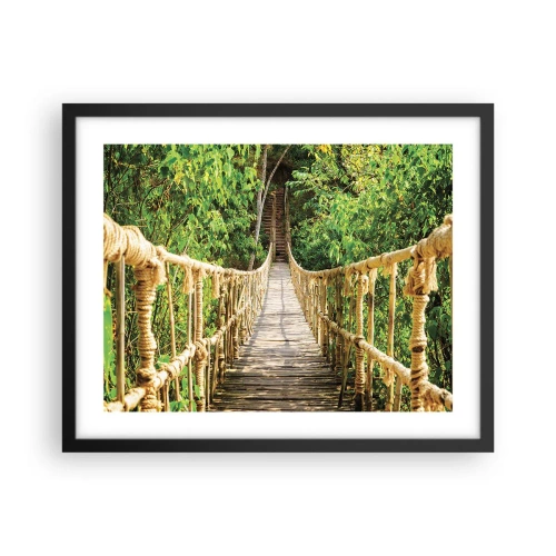 Poster in een zwarte lijst - Opgeschort in het groen - 50x40 cm